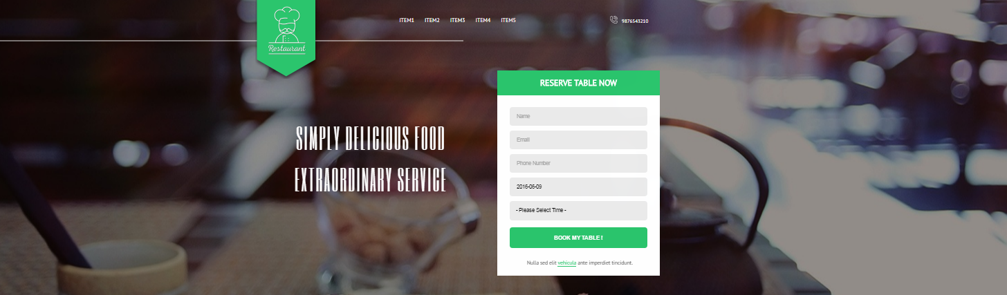 restaurant landing pages