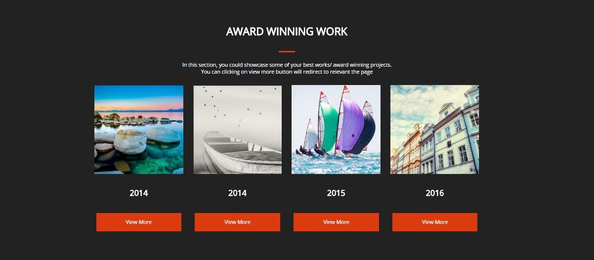 awards landing page